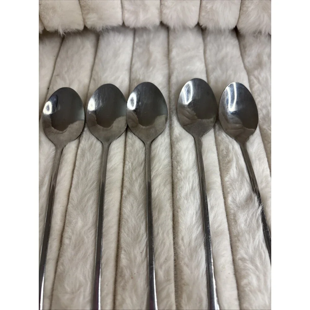 Set of 5 Stainless Steel Long Handle Iced Tea Spoons - Beverage Dessert Stirrers
